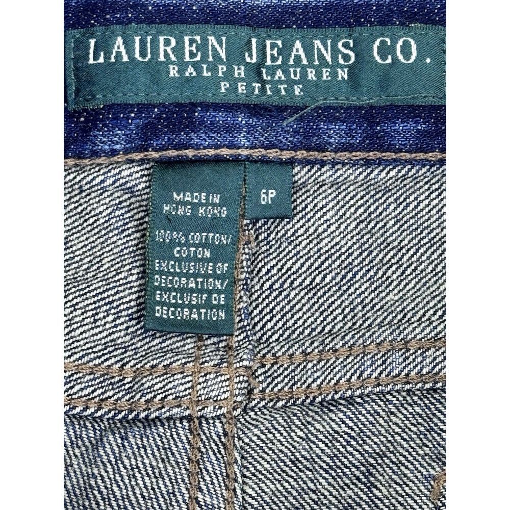 Lauren Jeans Co. Ralph Lauren Women Denim Pkt Embroidery Blue Bootcut 6P - Picture 2 of 9